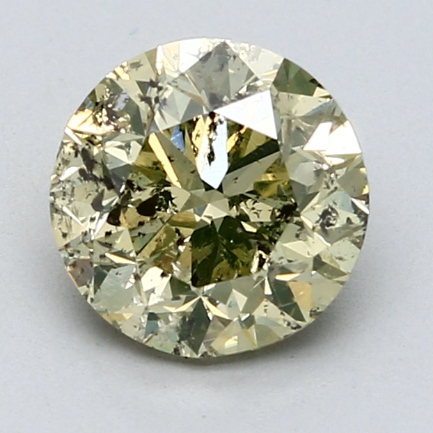 2.01 ct Round Natural Diamond : Fancy Yellow Grayish