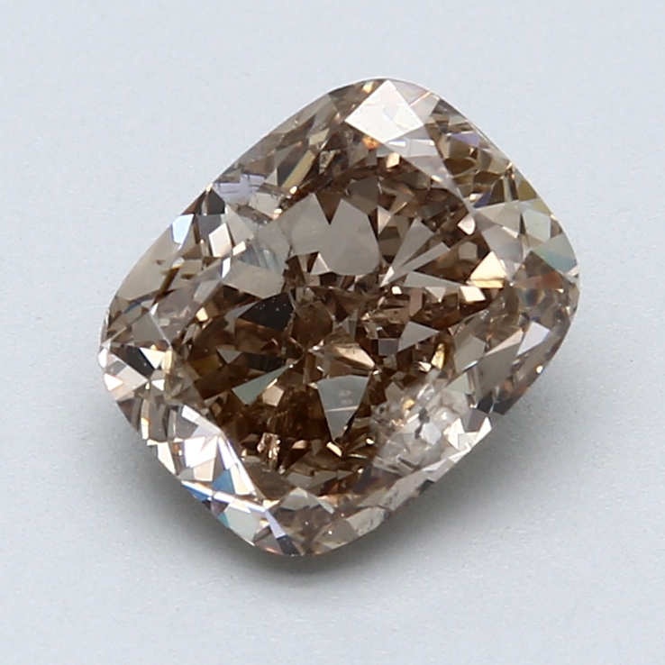 2.53 ct Cushion Cut Natural Diamond : Fancy Brown Yellowish